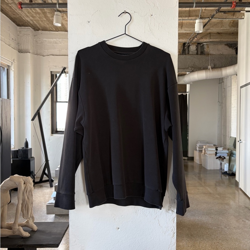 COS Charcoal Ribbed Collar Sweater Sz S Oversized UNISEX JIL SANDER